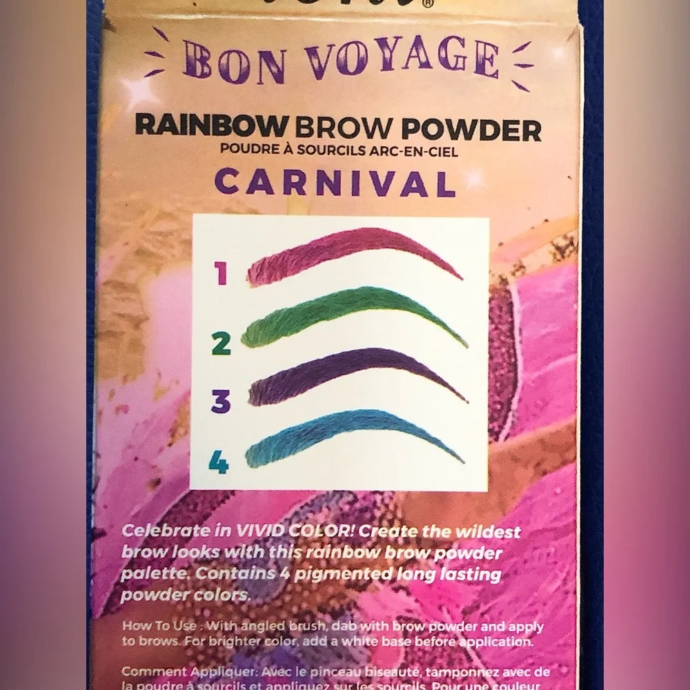 4quad Rainbow vibrant‎ carnival vibrant colors brow powder palette new Free